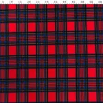 Red and Blue Plaid Patterned Sofa, Curtain and Cover Fabric