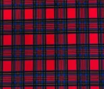 Red and Blue Plaid Patterned Sofa, Curtain and Cover Fabric - Image 5