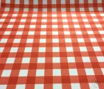 Red and White Plaid Upholstery Fabric