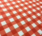 Red and White Plaid Upholstery Fabric - Image 4