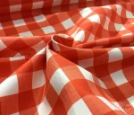 Red and White Plaid Upholstery Fabric - Image 6