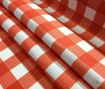 Red and White Plaid Upholstery Fabric - Image 7