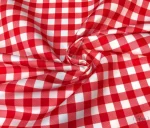 Red Plaid Pattern Sofa and Curtain Fabric