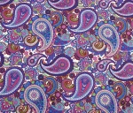 Shawl Patterned Purple Upholstery Fabric
