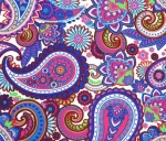 Shawl Patterned Purple Upholstery Fabric - Image 4