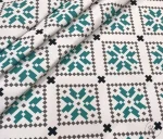 Stylized Winter Patterned Green Fabric - Image 3