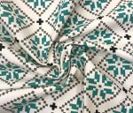 Stylized Winter Patterned Green Fabric - Image 4