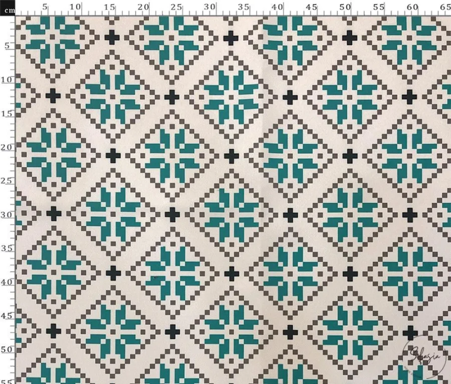 Stylized Winter Patterned Green Fabric Stylized Winter Patterned Green Fabric - Image 1