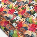 Tiny Houses Patterned Sofa Upholstery Fabric