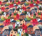 Tiny Houses Patterned Sofa Upholstery Fabric - Image 5