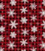 White Snow Pattern Plaid Upholstery Fabric