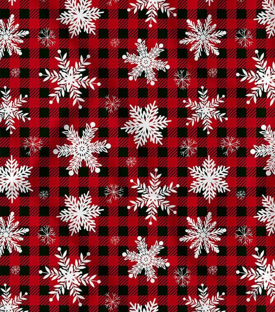 White Snow Pattern Plaid Upholstery Fabric White Snow Pattern Plaid Upholstery Fabric - Image 1