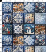 Winter and Snow Effect Patchwork Fabric - Image 3