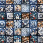 Winter and Snow Effect Patchwork Fabric