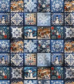 Winter and Snow Effect Patchwork Fabric