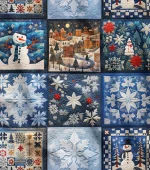 Winter and Snow Effect Patchwork Fabric - Image 4